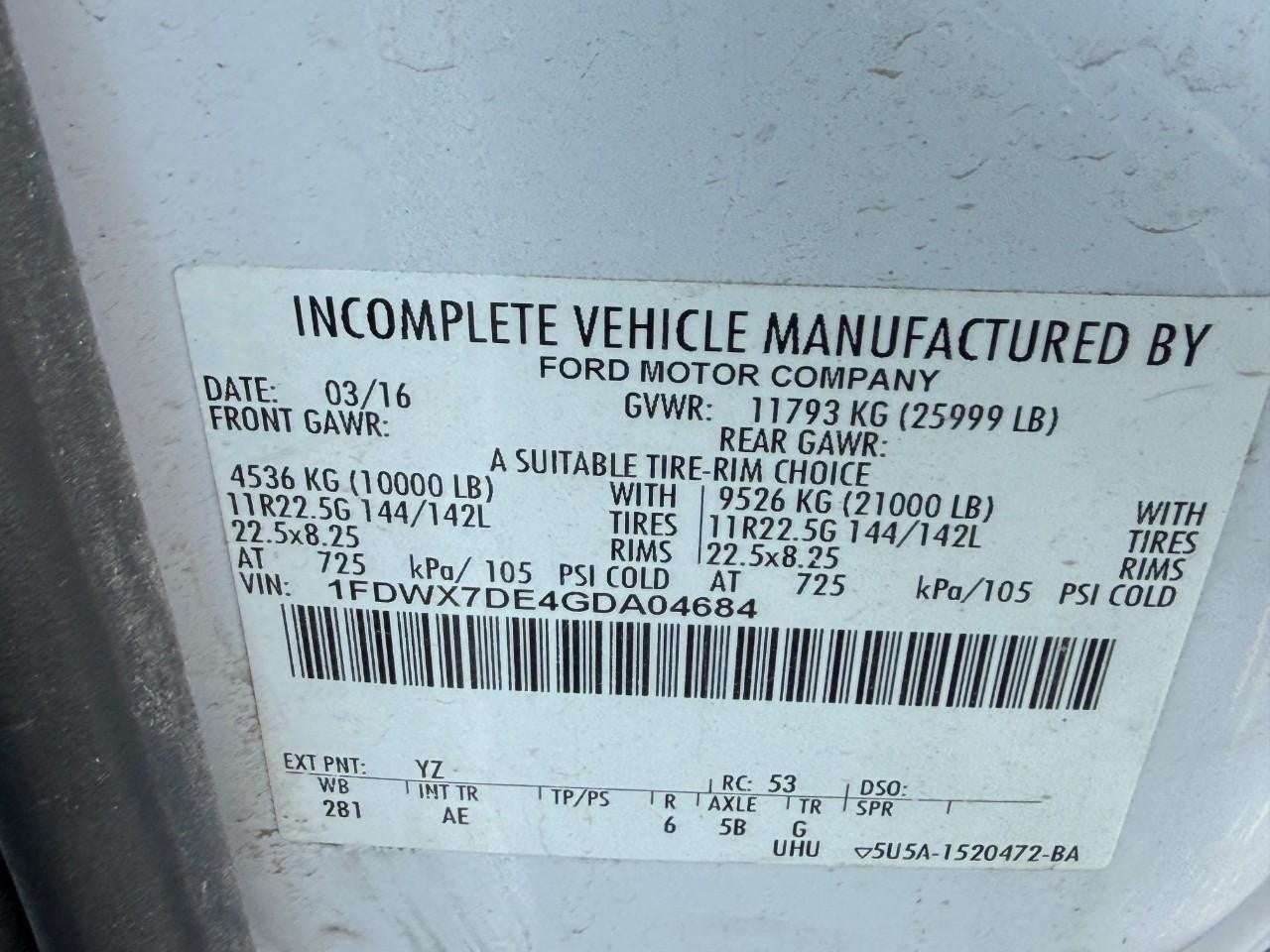 2016 Ford F-750 Base