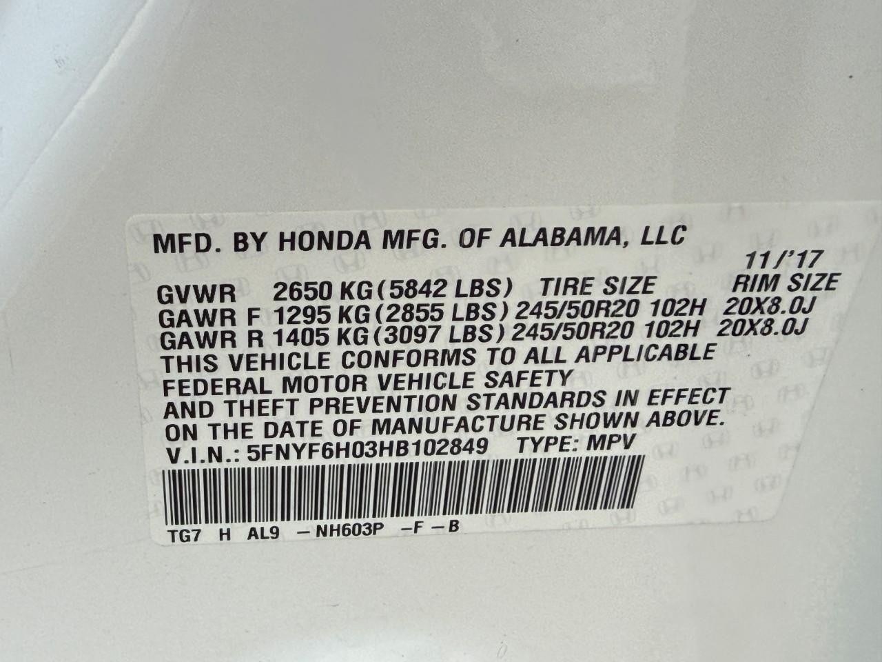 2017 Honda Pilot Elite