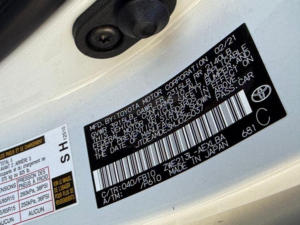 2021 Toyota Corolla Hybrid Hybrid LE