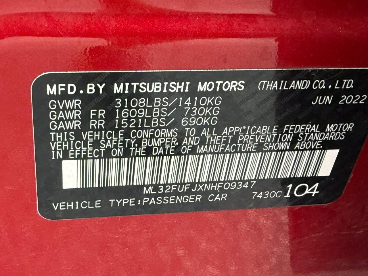 2022 Mitsubishi Mirage G4 ES