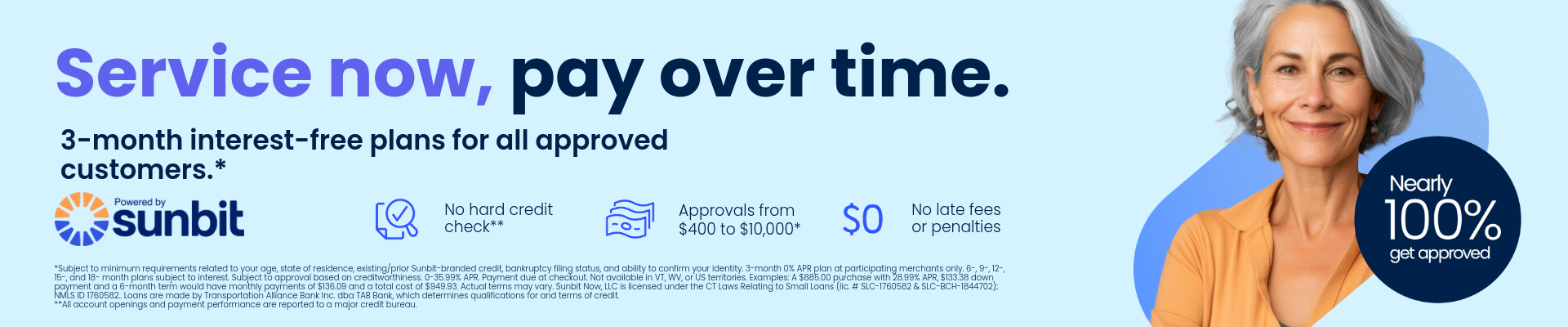 Service Now, pay over time.