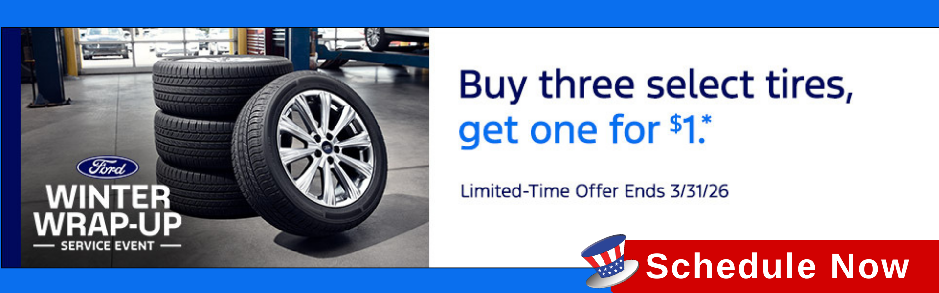Buy 3 tires get 1 for $1