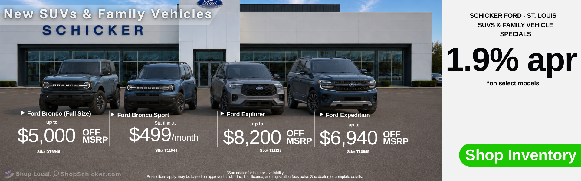 SUVs and family vehicles